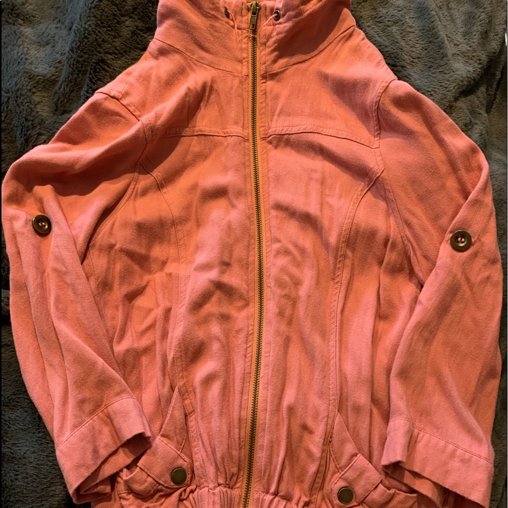 Pink zipper up sweater